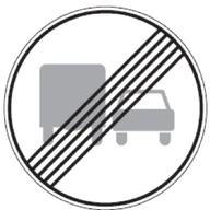 Kelio ženklas 328 „Lenkimo krovininiais automobiliais draudimo pabaiga“