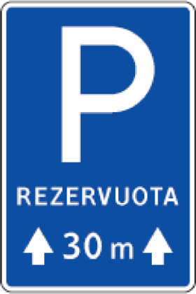 Kelio ženklas 531 „Rezervuota stovėjimo vieta“