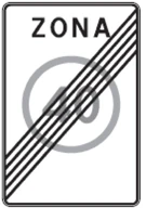 Kelio ženklas 545 „Riboto greičio zonos pabaiga“