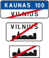 Kelio ženklas 551 „Gyvenvietės pabaiga“