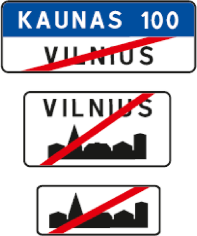 Kelio ženklas 551 „Gyvenvietės pabaiga“