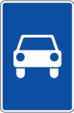 Kelio ženklas 555 „Automobilių kelias“