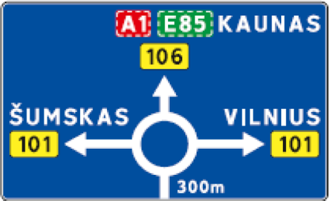 Kelio ženklas 602 „Išankstinė krypčių rodyklė“