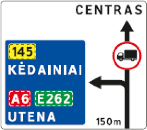 Kelio ženklas 603 „Išankstinė krypčių rodyklė“