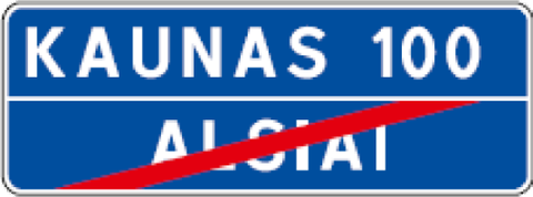 Kelio ženklas 613 „Gyvenvietės pabaiga“