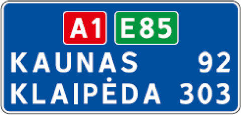 Kelio ženklas 618 „Atstumų rodyklė“