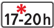 Kelio ženklas 827 „Galiojimo laikas ne darbo dienomis“