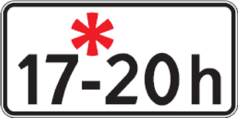 Kelio ženklas 827 „Galiojimo laikas ne darbo dienomis“