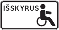 Kelio ženklas 847 „Išskyrus asmenis su negalia“