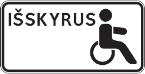 Kelio ženklas 847 „Išskyrus asmenis su negalia“