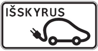 Kelio ženklas 855 „Išskyrus elektromobilius“