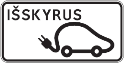 Kelio ženklas 855 „Išskyrus elektromobilius“